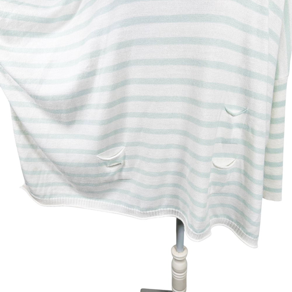 MerSea Sz OS One Size Fits Mint Stripe The Catalina Travel Pullover Sweater - Picture 6 of 10